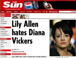 The Sun The Scum Lily Allen Diana Vickers The Scum (as my brother affectionately names it) chooses to report Allens distaste of Diana