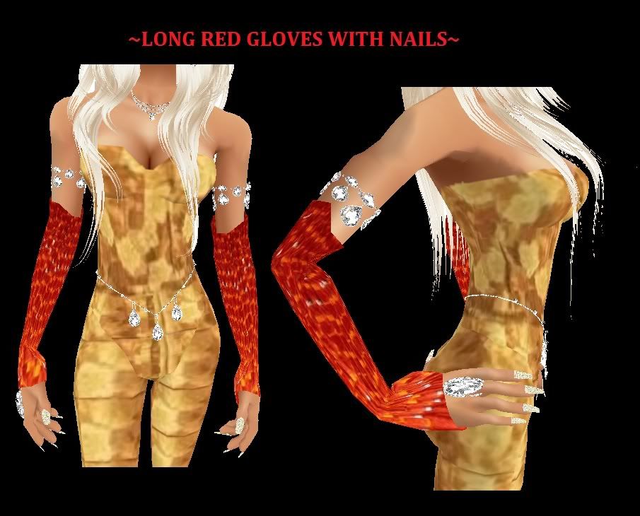 RED GLOVES WITH NAILS LK