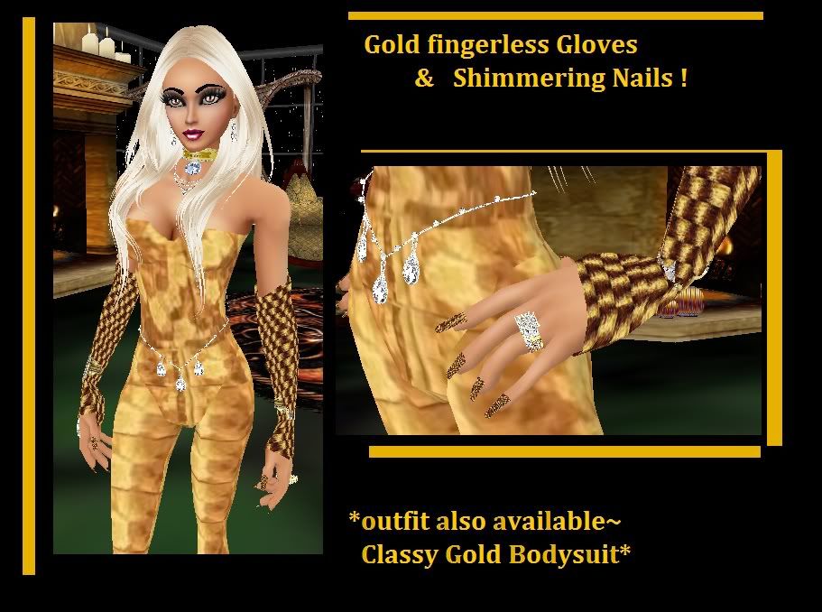 CLASSY GOLD GLOVES W/NAILS RA