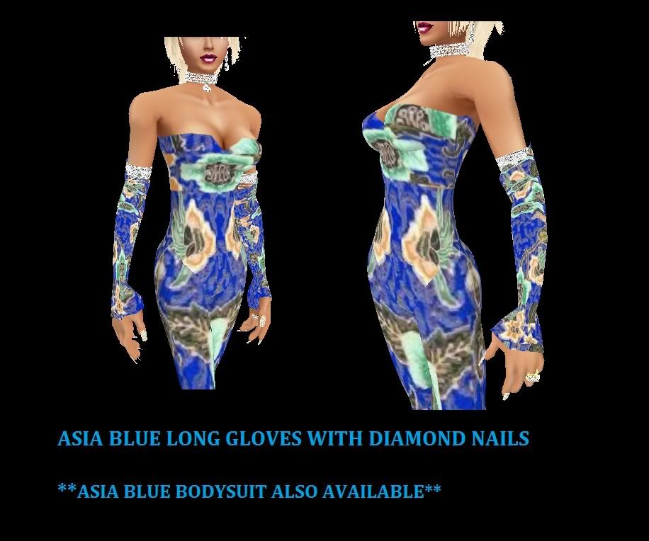 ASIA BLUE GLOVES W NAILS RA