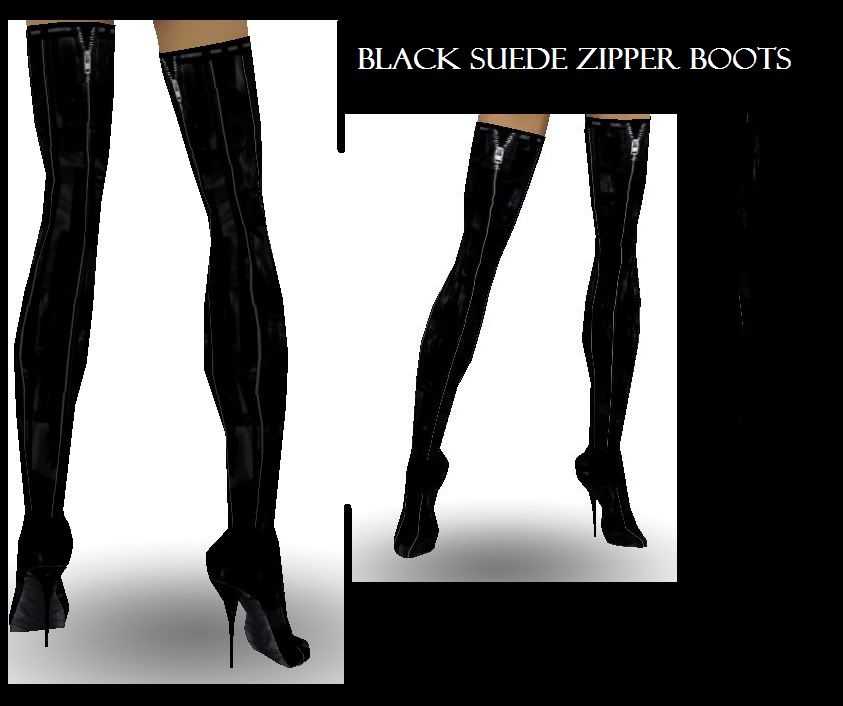 BLACK SUEDE ZIPPED BOOTS TH  RA