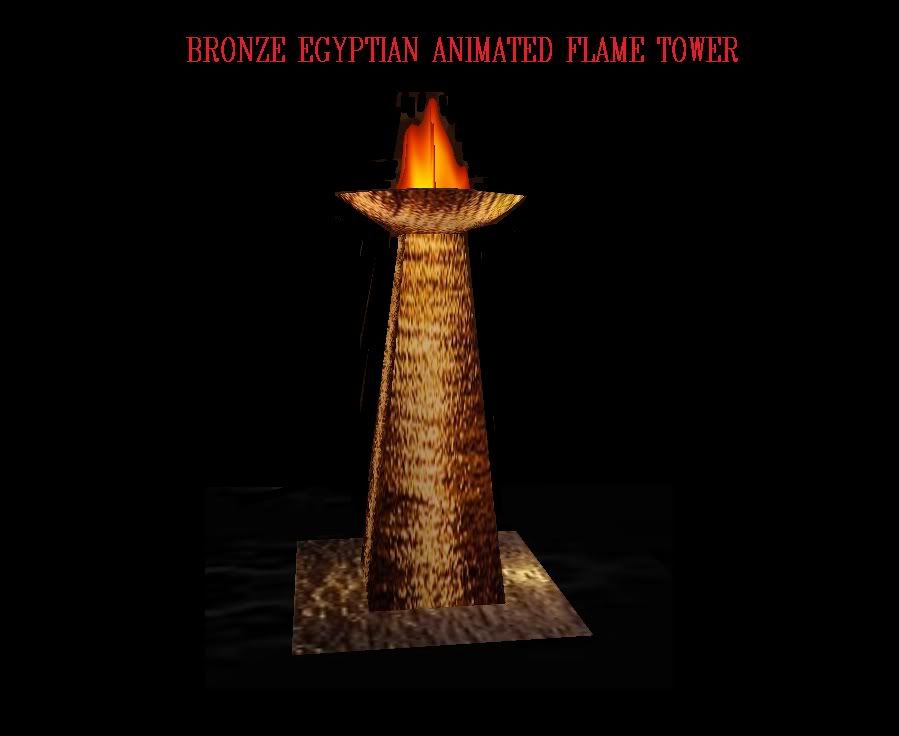 BRONZE EGYPT FLAME TOWER LK