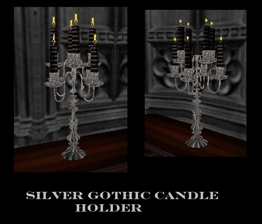 gothic silver candle holder lk