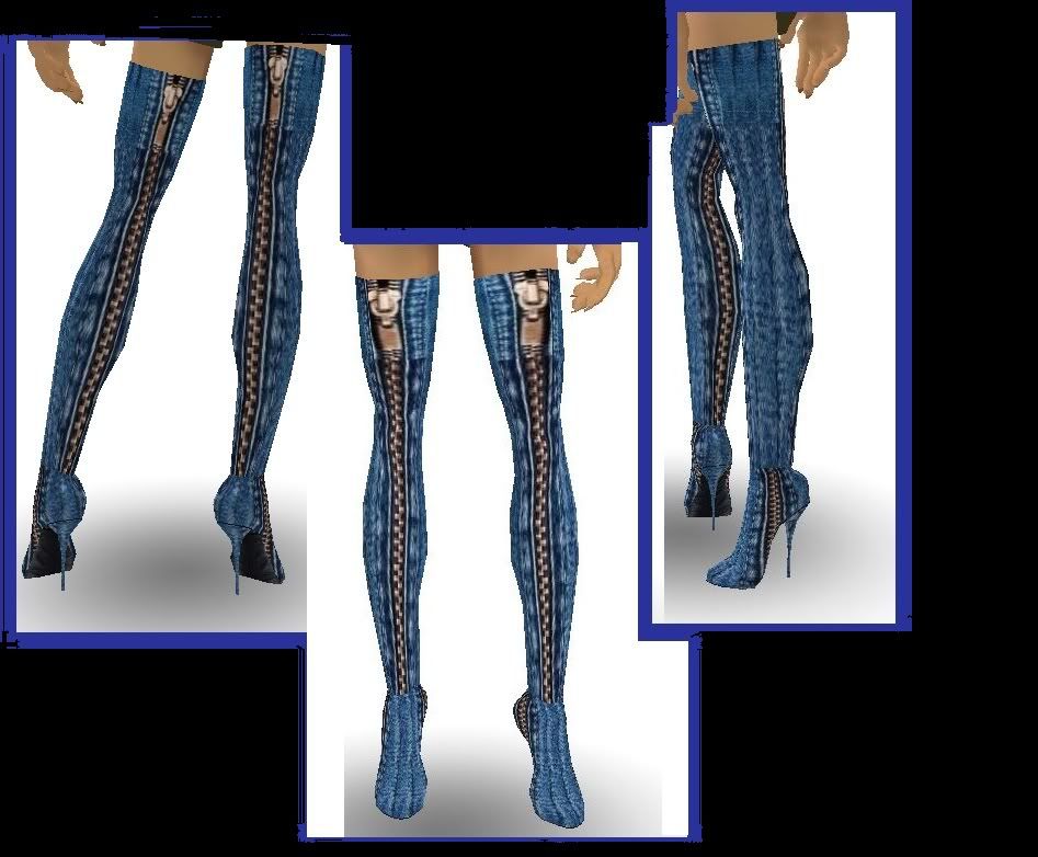 blue jean zip thigh highs  ra2