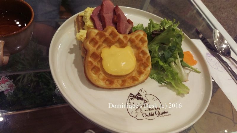 Breakfast waffles at the Hello Kitty Restaurant
