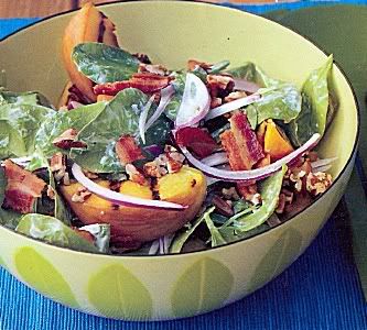 Spinach & Grilled Peach Salad Pictures, Images and Photos