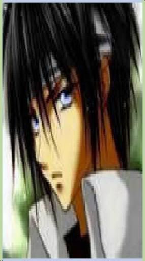 anime boy with long black hair. anime boy with lack hair and