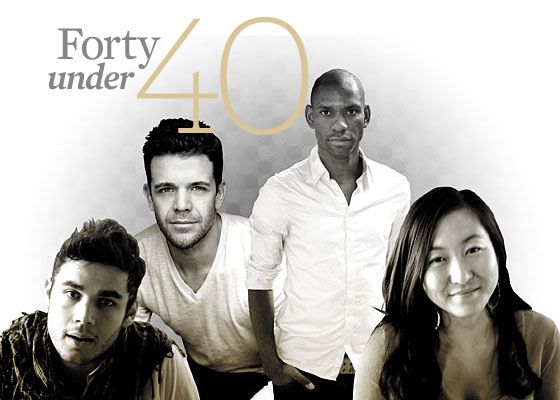 Forty Under 40 banner image featuring Kenyong Farrow and Mia Mingus
