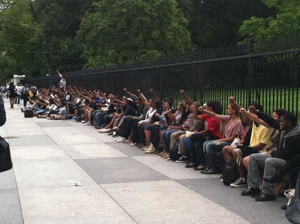 Protestors at Howard University