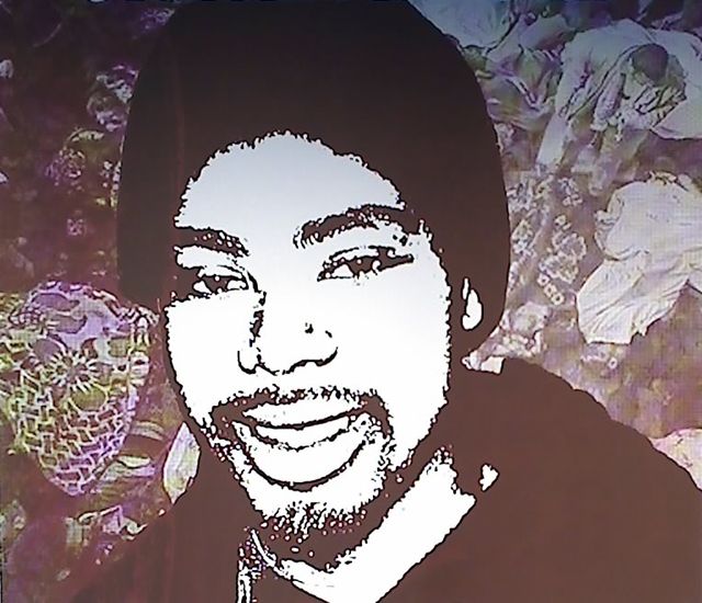 Artistic rendering of Oscar Grant, smiling