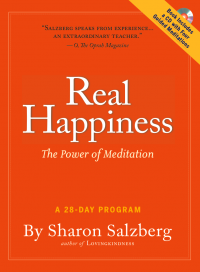 Orange cover of book Real Happiness