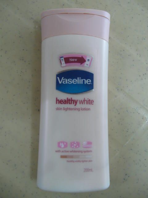 Bottle of Vaseline lightening cream named 'Beautifully White'