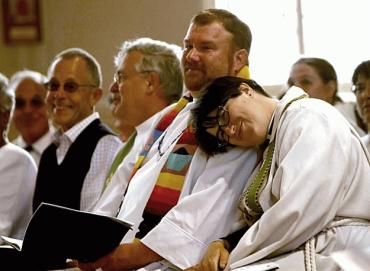 Seven Lutheran pastors who were reinstated by the church. Photo from sfgate.com