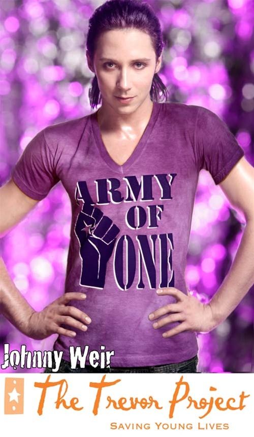 Johnny Weir wearing purple shirt