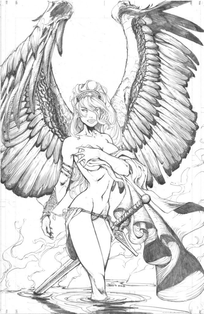 A little while ago I posted a couple of Angelic figure sketches for your