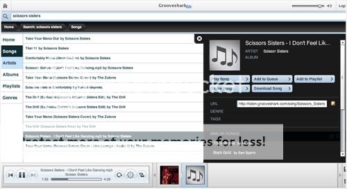 Groovershark Lite, busca y escucha la música que quieras en línea 1