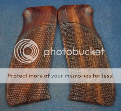NEW WOOD CHECKERED GRIPS FOR CZ 75, 85, FULL SIZE, HANDMADE  