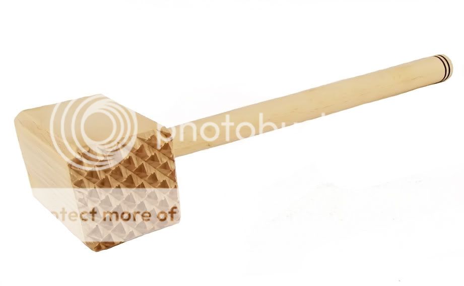 WOODEN MEAT HAMMER TENDERISER STEAK MALLET CUTLET CHOP  