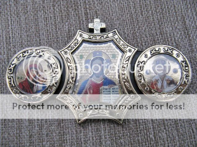 ORTHODOX LEATHER PENDENT NECKLACE MEDALLION CHRIST  