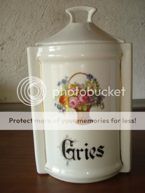 ANTQE C.T.ALTWASSER GERMANY SEMOLINA PORCELAIN CANISTER  