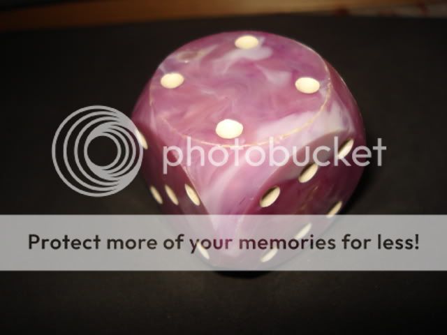   PURPLE VIOLET MARBLED LUCITE DICE BIG SIZE 1 1/4 RARE DIE DICE  